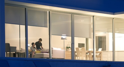 Experience centralised control of your Somfy motorised blinds and curtains